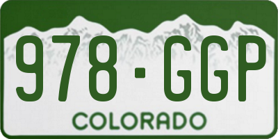 CO license plate 978GGP