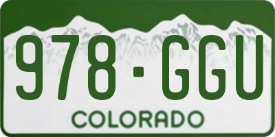 CO license plate 978GGU