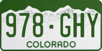 CO license plate 978GHY