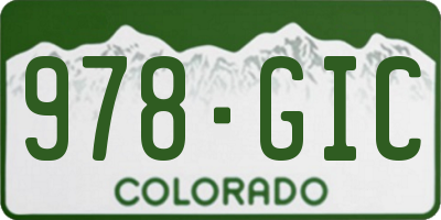 CO license plate 978GIC