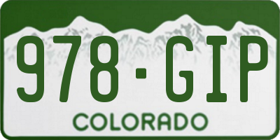 CO license plate 978GIP