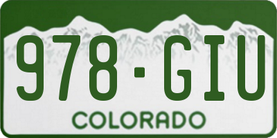 CO license plate 978GIU