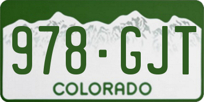 CO license plate 978GJT
