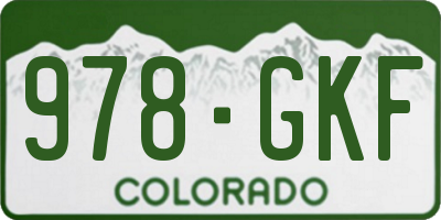 CO license plate 978GKF