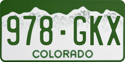 CO license plate 978GKX
