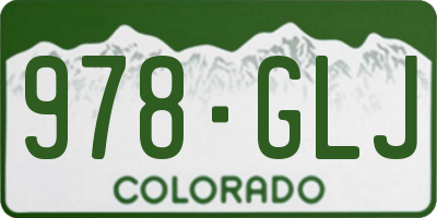 CO license plate 978GLJ