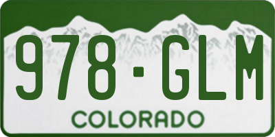 CO license plate 978GLM