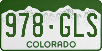 CO license plate 978GLS