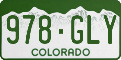 CO license plate 978GLY