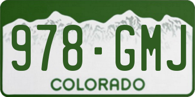 CO license plate 978GMJ