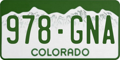 CO license plate 978GNA