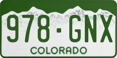 CO license plate 978GNX