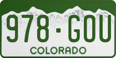 CO license plate 978GOU