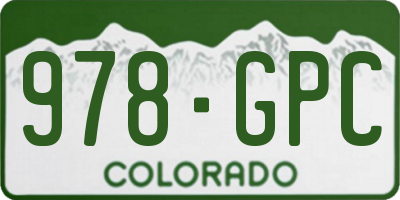 CO license plate 978GPC