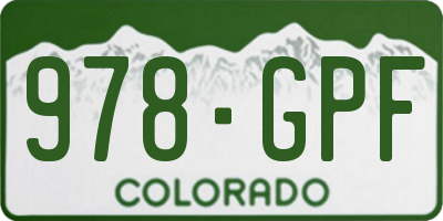 CO license plate 978GPF