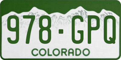 CO license plate 978GPQ