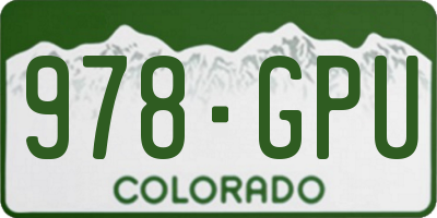 CO license plate 978GPU