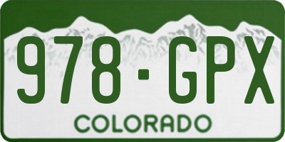 CO license plate 978GPX