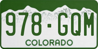CO license plate 978GQM