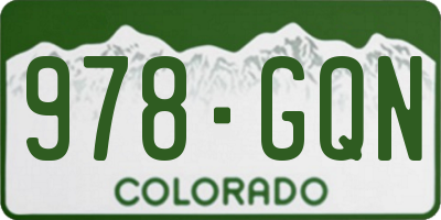 CO license plate 978GQN