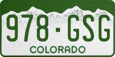 CO license plate 978GSG