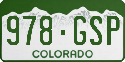 CO license plate 978GSP