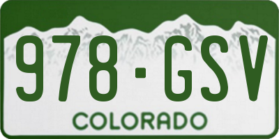 CO license plate 978GSV