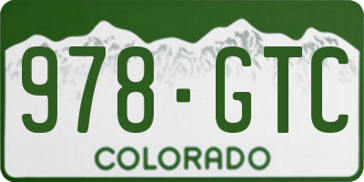 CO license plate 978GTC