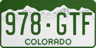 CO license plate 978GTF