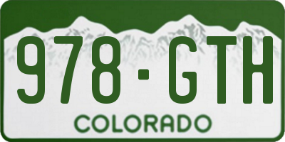 CO license plate 978GTH