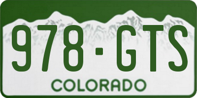 CO license plate 978GTS