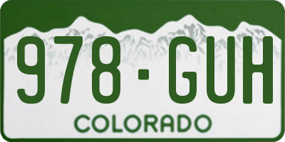 CO license plate 978GUH