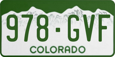 CO license plate 978GVF