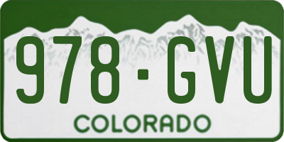 CO license plate 978GVU