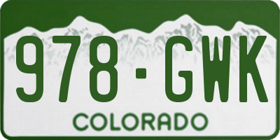 CO license plate 978GWK