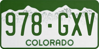 CO license plate 978GXV