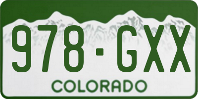 CO license plate 978GXX
