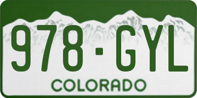 CO license plate 978GYL