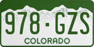 CO license plate 978GZS