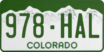CO license plate 978HAL