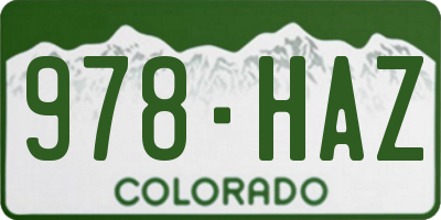 CO license plate 978HAZ