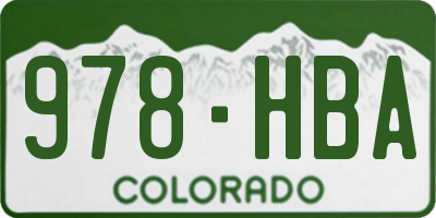 CO license plate 978HBA