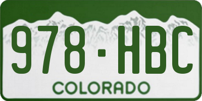 CO license plate 978HBC