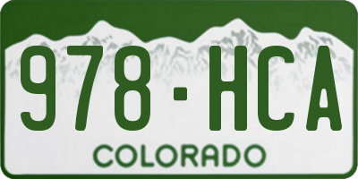 CO license plate 978HCA
