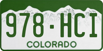 CO license plate 978HCI