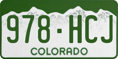 CO license plate 978HCJ