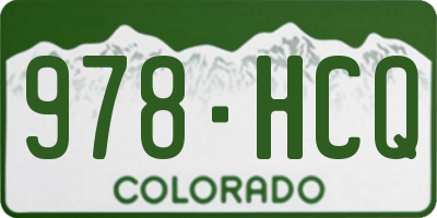 CO license plate 978HCQ