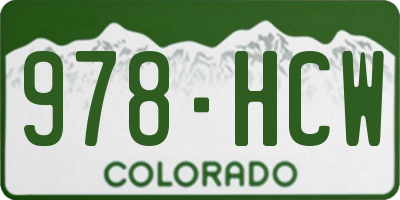 CO license plate 978HCW