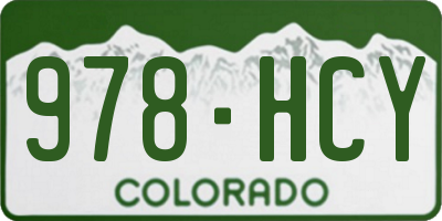 CO license plate 978HCY