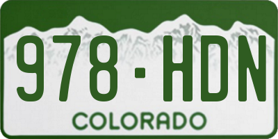 CO license plate 978HDN